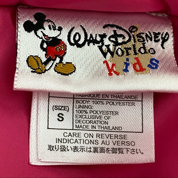 Vintage Walt Disney World Kids Pink Princess Embroidered Puffer Vest Size Small - Picture 2 of 7